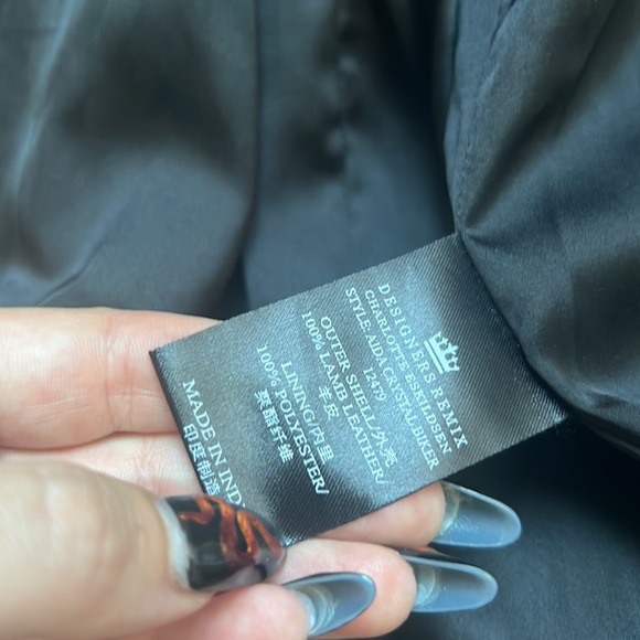 Charlotte Eskildsen Designers Remix Jacket Black Leather Crystals - Picture 11 of 12